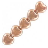 Czech Hearts beads Perlen 6mm Crystal capri gold 00030/27101